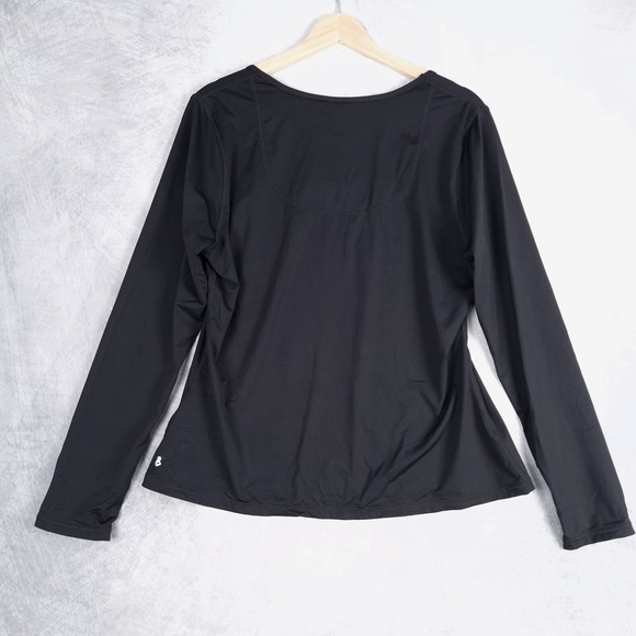 Boden Activewear Shirt Womens 14 Black Long Sleeve Wicking Stretch Pickleball - Picture 7 of 16